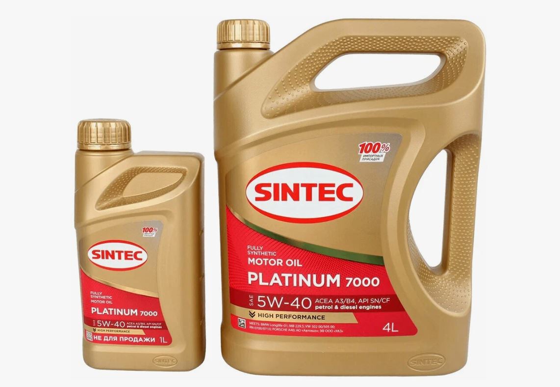 Sintec Platinum 7000 SAE 5W-40 ACEA A3/B4 (Акция 4+1)
