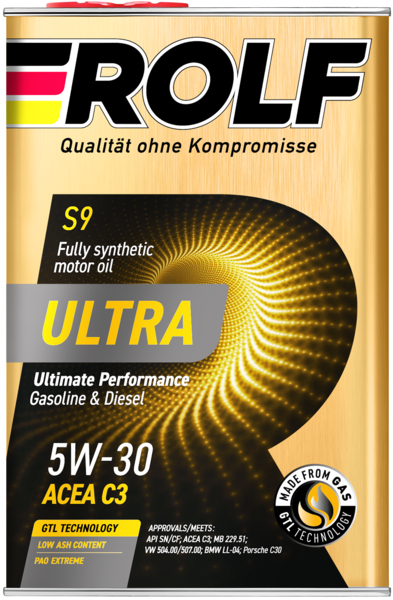 Rolf Ultra SAE 5W-30 ACEA C3 API SN/CF (металл), 4L