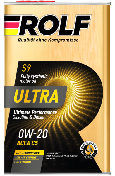 ROLF Ultra SAE 0W-20 ACEA C5 API SN plus (металл), 1L