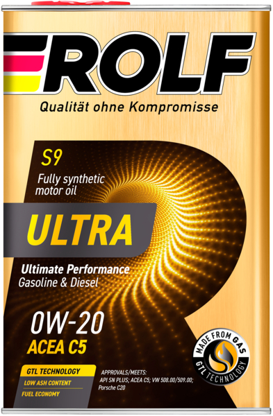 ROLF Ultra SAE 0W-20 ACEA C5 API SN plus (металл), 4L