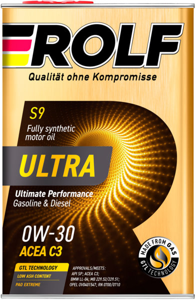 ROLF Ultra SAE 0W-30 ACEA C3 API SP (металл), 4L