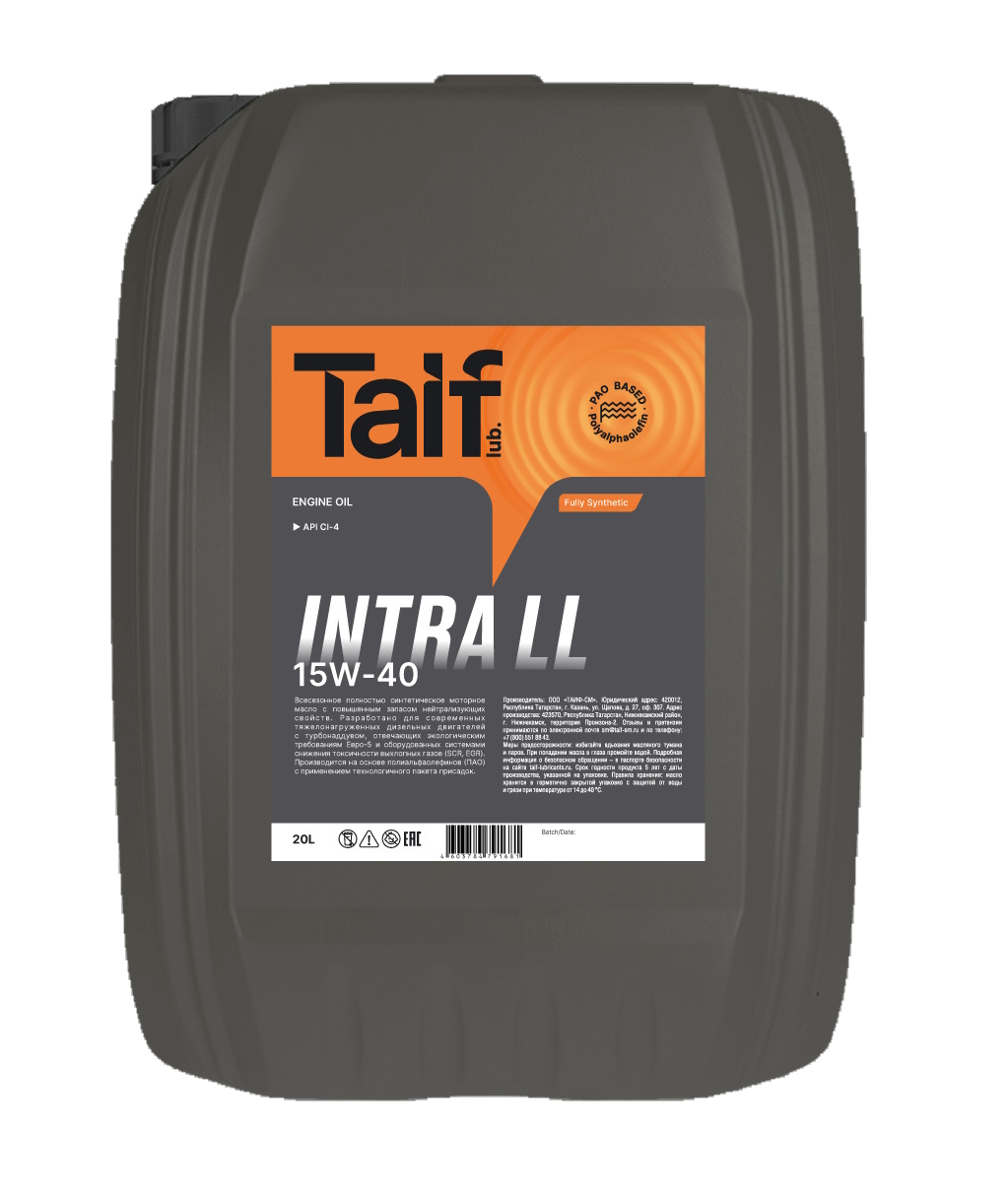 TAIF INTRA 15W-40 (CI-4/SL, E7), 20L