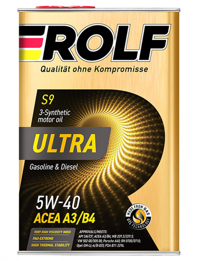 Rolf Ultra SAE 5W-40 ACEA A3/B4 API SN/CF (металл), 1L