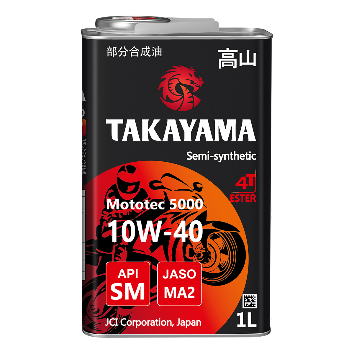 Takayama Mototec 5000 4T SAE 10W-40 API SM JASO MA-2 (металл), 1L
