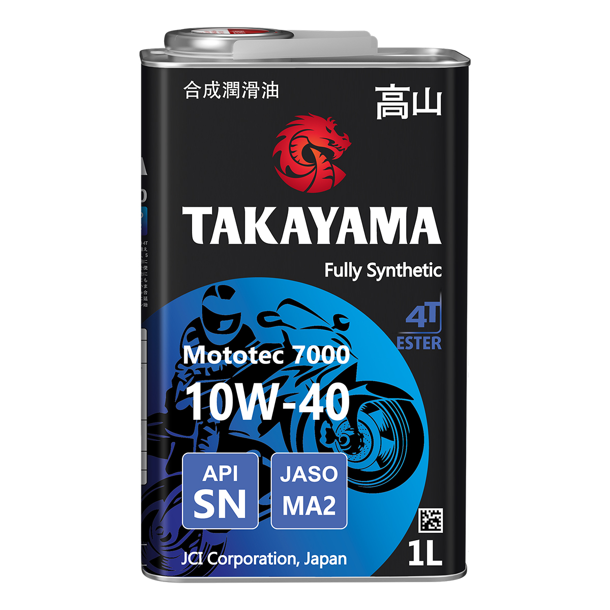 Takayama Mototec 7000 4T SAE 10W-40 API SN JASO MA-2 (металл), 1L