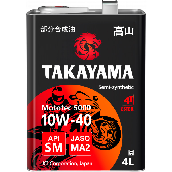 TAKAYAMA Mototec 5000 4T SAE 10W-40 API SM JASO MA-2 4л